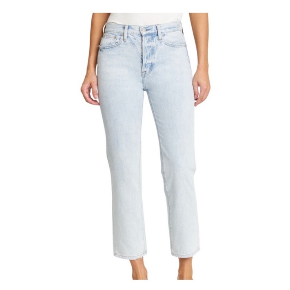 Pistola Charlie buttonfly high rise rennie Light Wash Straight Leg Jeans